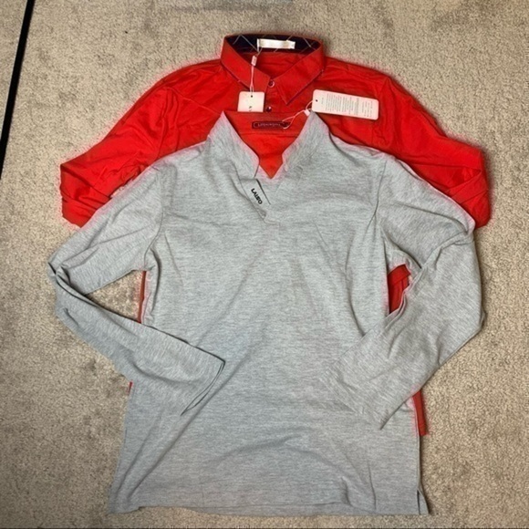 NEW unbranded red and grey mens long sleeve shirts - Picture 1 of 7